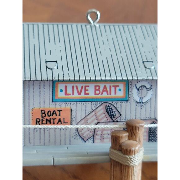 Hallmark Cards 2000 Bait Shop w/ Boat Nostalgic Metal Holiday Christmas Ornament - Picture 11 of 14